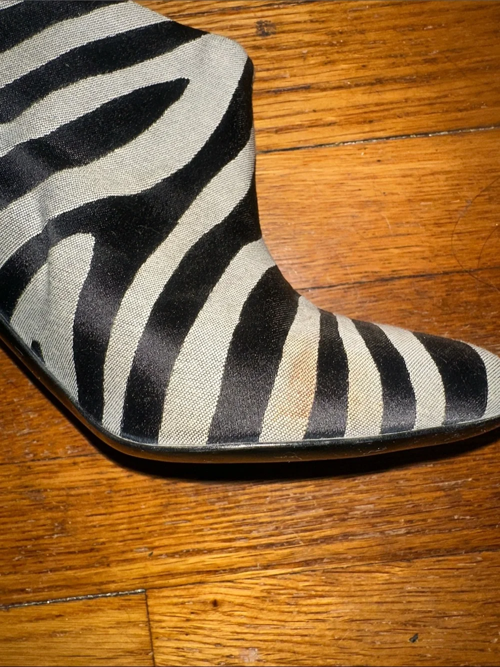 Stella McCartney Zebra-Print Ankle Booties Black/Gray-Silver Size 40UK 9.5US